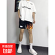 火焰美式籃球短褲男夏季寬松四分不過(guò)膝三分褲訓練速干透氣籃球褲 【美式短褲】橙火焰DK427 L 【建議105-120斤】