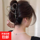 新款啞光大號愛(ài)心鯊魚(yú)夾女早春后腦勺簡(jiǎn)約發(fā)夾甜美抓夾風(fēng)頭飾兒童 茶色