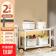 廚房置物架落地多層儲物柜陽(yáng)臺整理架子家用微波爐收納倉庫儲物架 二層高40cm 長(cháng)40寬25【夾縫款】
