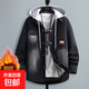 牛仔外套男春秋季新款青少年學(xué)生韓版潮流帥氣寬松百搭夾克上衣服 Q6607黑色 加絨 高質(zhì)量 2XL 建議140-160斤