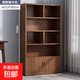 實(shí)木書(shū)架落地置物架一體靠墻轉角書(shū)柜家用柜子學(xué)生拐角收納展示柜 【上新柜門(mén)款-全后背板】原野橡木色60*24*180cm