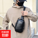 2025新款高級感男士胸包斜挎包新款機車(chē)包休閑包單肩背包時(shí)尚多功 經(jīng)典黑 均碼