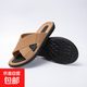 越南橡膠居家拖鞋男士戶(hù)外休閑軟底不臭腳旅游度涼拖鞋沙灘 卡其/黑 44