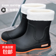 新款雨鞋女士韓版可愛(ài)短筒學(xué)生防水雨靴休閑防滑耐磨水鞋外穿成人 1026 黑色【加棉】 37
