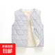2025新款韓版秋冬兒童中大童棉馬甲男童加絨女寶坎肩外穿親子背心 灰色（親子加絨馬甲) 160 建議加大一碼拍