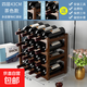 簡(jiǎn)易紅酒架擺件家用酒柜置物架實(shí)木客廳擺酒展示架吧臺葡萄酒架子 茶色酒架4層43cm
