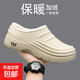 包頭棉拖鞋男款冬季防水防滑居家棉鞋特大碼47加絨加厚包跟棉拖48 米白 43 【單碼】