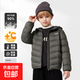 【鴨絨】男童羽絨服輕薄款冬季2025新款連帽內搭內膽兒童冬裝外套 【升級三防科技丨輕薄保暖】H通方形魔術(shù)貼K巖石灰 140