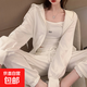 港式女裝運動(dòng)套裝2025春秋季網(wǎng)紅街頭拉煉連帽夾克運動(dòng)衫夾克吊帶 白色（三件套） XL 120-130斤