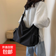 斜挎包大容量托特運動(dòng)日系肩輕便新款休閑包潮流個(gè)性通勤慵懶女單 黑色