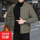 男士加絨加厚保暖內穿打底棉服秋冬季爸爸裝立領(lǐng)寬松內膽棉衣外套 卡其色 2XL 140-160斤