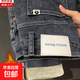 冬季加絨牛仔褲男士修身小腳加絨加厚褲子男韓版潮流百搭休閑褲 藍色911加絨 加絨 34 適合150-160斤