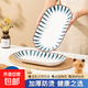 高顏值陶瓷魚(yú)盤(pán)家用新款陶瓷蒸魚(yú)盤(pán)長(cháng)方形大號盤(pán)子餐具創(chuàng  )意橢圓形 【1只】12英寸陶瓷魚(yú)盤(pán)