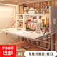 上下鋪床頭書(shū)桌筆記本電腦桌床上桌可折疊大學(xué)生懶人書(shū)桌宿舍神器 防盜鎖+書(shū)立|暖白色83*17*48上下鋪通用