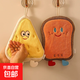 可愛(ài)擦手巾掛式吸水加厚衛生間卡通擦手帕毛巾洗手小方巾廚房抹布 奶酪芝士+可愛(ài)吐司【2個(gè)裝雙層加厚】掛繩設計 300x250x20mm