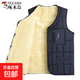 冬季加絨加厚馬甲男士保暖背心坎肩中老年爸爸裝馬夾外套 藏青 2XL (建議體重130-145斤)