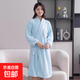 浴袍式浴巾女新款家用比純棉全棉吸水不掉毛大人浴裙可穿洗澡裹巾 天空藍【加厚長(cháng)袖】80-180斤可穿 140cm*90cm