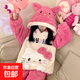 睡衣女秋冬法蘭絨卡通凱蒂貓保暖家居服套裝 JDX-2641 M