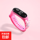 熱賣(mài)新款可愛(ài)卡通LED公仔創(chuàng  )意學(xué)生電子表塑膠防水手環(huán)觸控電子表 粉色兔子
