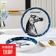 8英寸陶瓷盤(pán)家用創(chuàng  )意菜盤(pán)高顏值炒菜盤(pán)簡(jiǎn)約百搭圓形盤(pán) 2個(gè)裝8英寸斑馬深盤(pán)