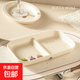 SOCCA陶瓷盤(pán)子雙耳碗兒童分格餐盤(pán)家用湯碗高顏值盤(pán)子卡通餐具碗 9