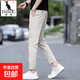 袋鼠2025新款九分褲男士修身直筒秋季褲子男生寬松潮流百搭休閑褲 米白色九分褲 HC6989 31
