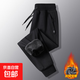 純棉衛褲子男士冬季加絨加厚保暖休閑長(cháng)褲男生束腳運動(dòng)棉褲 Q1881 黑色加絨 XL （115-130斤）