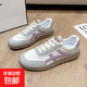 春秋大碼休閑磨砂板鞋女新款運動(dòng)百搭復古單鞋學(xué)生板鞋德訓鞋女鞋 紫色 42
