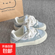 韓版休閑板鞋女款2025春夏新款貓咪小眾面包鞋ins可愛(ài)厚底小白鞋 藍色 38