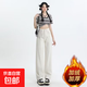 白色慵懶闊腿牛仔褲女2025新款秋冬高腰顯瘦寬松小個(gè)子加絨直筒褲 白色 加絨 L
