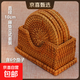 越南秋藤編杯墊盤(pán)墊碗墊隔熱墊 餐墊杯托紫砂茶壺墊套裝防燙 立式圓墊10cm套裝（含6個(gè)墊+1個(gè)套）
