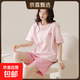 純棉睡衣女夏短袖套裝韓版可愛(ài)夏短褲卡通休閑季家居服2025年新款 淺粉 L 【100-120斤】