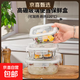 高硼硅玻璃飯盒正方形飯盒帶蓋上班族便當盒加厚餐盒可微波爐加熱 方形無(wú)隔800ml   1只裝