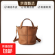 真皮女包頭層牛皮新款大容量水桶包優(yōu)雅單肩斜跨包百搭實(shí)用 棕色 無(wú)禮盒
