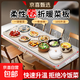 記心寶暖菜板兒童鎖恒保溫板加熱墊家用餐桌墊加熱神器收納智能多功能加熱桌墊大尺寸柔性可卷 米黃色-方形桌精選【暖10個(gè)菜】 100*38cm