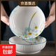 簡(jiǎn)約水仙花9英寸陶瓷珍珠紋大湯碗家用新款面碗釉下彩耐高溫碗 9英寸 1個(gè)