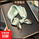 送媽媽100%真絲絲巾女桑蠶絲小方巾春秋裝飾百搭杭州小領(lǐng)巾護頸椎 青綠小花 100%桑蠶絲 53*53cm