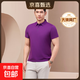 【阿瑪尼制造商】7A抗菌短袖POLO衫男女商務(wù)通勤翻領(lǐng)夏季純色T恤 紫色 4XL