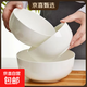 純白陶瓷湯碗甜品碗沙拉碗新款陶瓷高檔面碗家用碗直口大容量湯碗 純白6英寸直口碗【4只裝】
