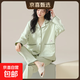 純棉月子服孕婦睡衣女2025新款孕期套裝產(chǎn)后喂奶哺乳家居服夏 77400：抹茶色簡(jiǎn)約系月子服套裝 XL 女 165-172cm 120-140斤