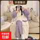 新款珊瑚絨女加絨加厚可愛(ài)網(wǎng)紅學(xué)生宿舍套裝可外穿家居服 冬季小貓咪款式 【睡衣+褲子】 L 【建議體重80-120斤】