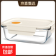 高硼硅玻璃飯盒微波爐加熱專(zhuān)用上班族帶飯餐盒碗保鮮盒分隔便當盒 米白大號【可微波】 1040ml
