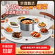 暖菜板熱菜板飯菜保溫板家用加熱桌墊速熱保溫菜板熱飯不挑鍋具調溫圓形轉盤(pán)可選暖茶神器 白80cm|火鍋款|自動(dòng)旋轉|適合1.2-1.3桌