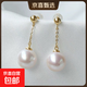 諸暨淡水珍珠S925銀大風(fēng)吹耳線(xiàn)正圓大白耳環(huán)簡(jiǎn)約網(wǎng)紅女赫本風(fēng)耳飾 精選圓珠8-9mm S925銀大風(fēng)吹耳線(xiàn)
