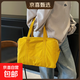 LuLulemon同款時(shí)尚單肩包大容量手提包韓版女生潮流簡(jiǎn)約旅行包 黃色