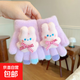 卡通可愛(ài)兒童手套冬季防寒保暖加厚五指毛絨公仔兔子女孩騎車(chē)玩雪 兒童手套-淺紫色-1雙