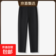【哥弟制造商】直筒法棍褲休閑褲女春季松緊腰顯瘦顯腿長(cháng)煙管褲 黑色 4XL 32