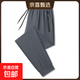 【安德瑪制造商】夏薄款戶(hù)外高彈冰絲休閑長(cháng)褲速干透氣運動(dòng)褲子 黑拉鏈-灰色直筒 2XL