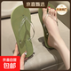 【特步制造商】人字拖鞋女夏季時(shí)尚外穿夾腳趾防滑涼拖鞋拼色 綠色 39-40