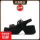 【阿瑪尼制造商】大牌同廠(chǎng)厚底涼鞋一字式扣帶百搭黑色外穿女鞋 黑色 35
